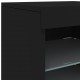 Sonata H Сайдборд с LED светлини, черен, 41x37x67 см