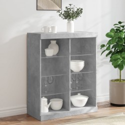 Sonata H Сайдборд с LED светлини, бетонно сив, 81x37x100 см - Corpuri, vitrine, biblioteci modulare