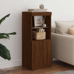 Sonata H Сайдборд с LED светлини, кафяв дъб, 41x37x100 см - Corpuri, vitrine, biblioteci modulare