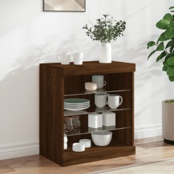 Sonata H Сайдборд с LED светлини, кафяв дъб, 60,5x37x67 см - Corpuri, vitrine, biblioteci modulare