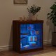 Sonata H Сайдборд с LED светлини, кафяв дъб, 60,5x37x67 см