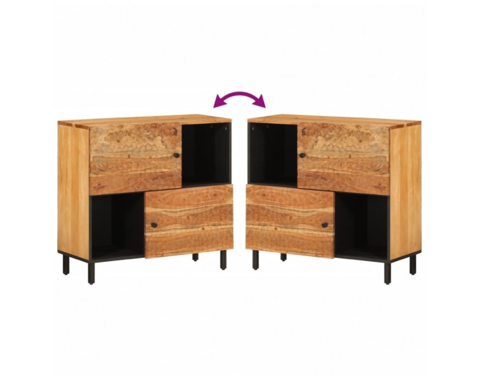 Sonata H Страничен шкаф, 80x33x75 см, акациево дърво масив