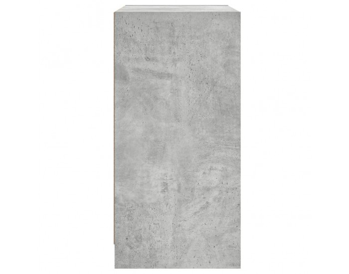 Sonata H Страничен шкаф със стъклени врати, бетонно сива, 68x37x75,5 cm