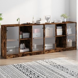 Sonata H Библиотека с врати опушен дъб 204x37x75 см инженерно дърво - Living