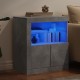 Sonata H Сайдборд с LED светлини, бетонно сив, 60,5x37x67 см