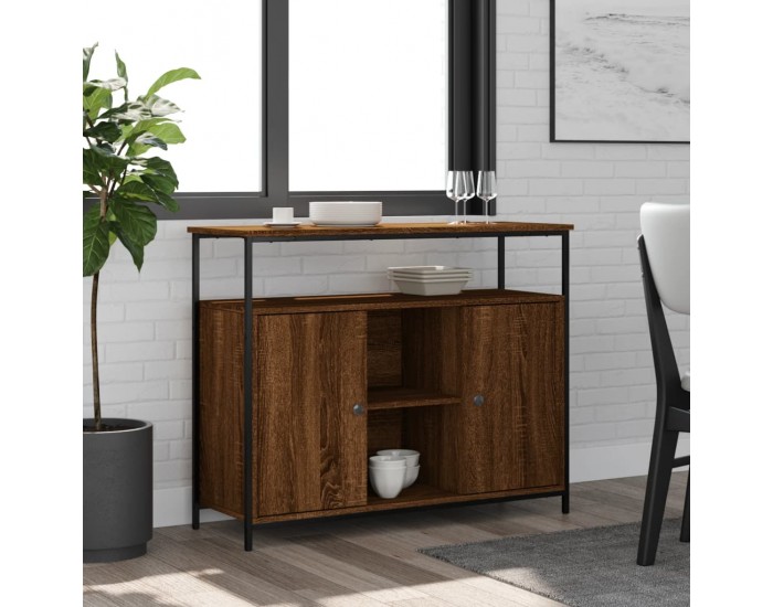 Sonata H Бюфет кафяв дъб 100x35x80 см инженерно дърво