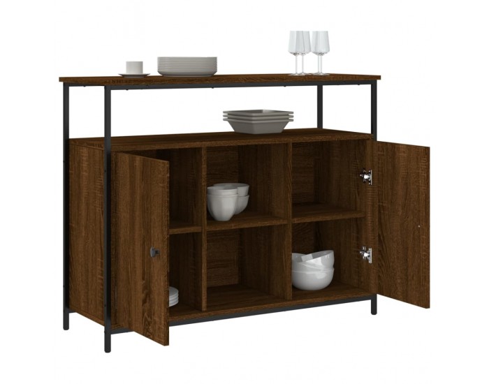 Sonata H Бюфет кафяв дъб 100x35x80 см инженерно дърво