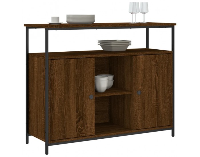 Sonata H Бюфет кафяв дъб 100x35x80 см инженерно дърво