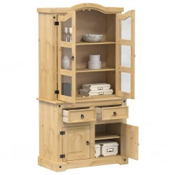 Sonata H Стъклен шкаф витрина Corona 100x48,5x179 см бор масив - Corpuri, vitrine, biblioteci modulare
