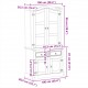 Sonata H Стъклен шкаф витрина Corona 100x48,5x179 см бор масив