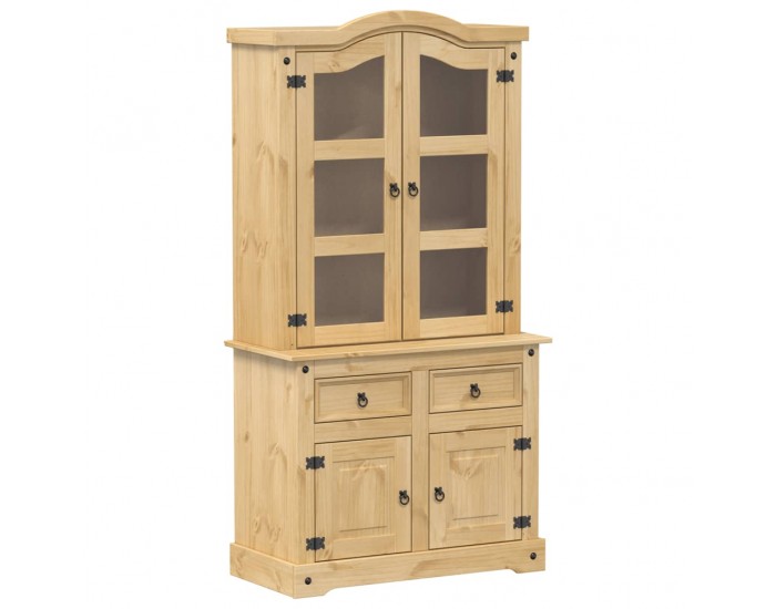 Sonata H Стъклен шкаф витрина Corona 100x48,5x179 см бор масив