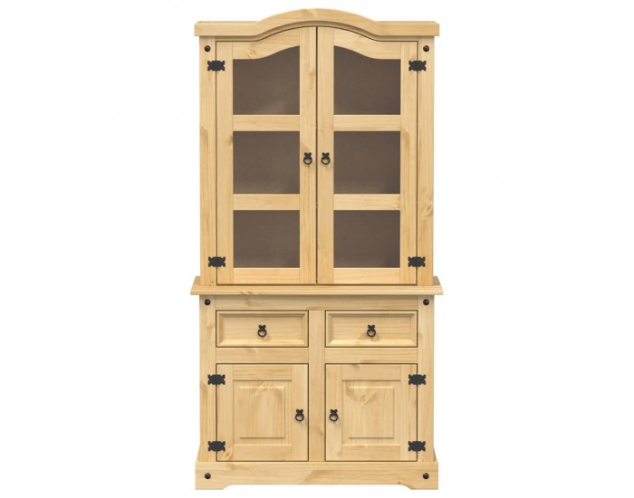 Sonata H Стъклен шкаф витрина Corona 100x48,5x179 см бор масив