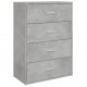 Sonata H Бюфет бетонно сив 60x31x84 см инженерно дърво