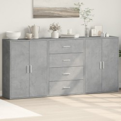 Sonata H Сайдборди, 3 бр, бетонно сиви, 60x31x84 см, инженерно дърво - Corpuri, vitrine, biblioteci modulare