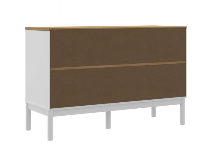 Sonata H Сайдборд FLORO, бял, 114x43x74 см, борово дърво масив