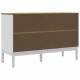 Sonata H Сайдборд FLORO, бял, 114x43x74 см, борово дърво масив