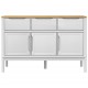 Sonata H Сайдборд FLORO, бял, 114x43x74 см, борово дърво масив