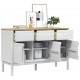 Sonata H Сайдборд FLORO, бял, 114x43x74 см, борово дърво масив