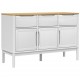 Sonata H Сайдборд FLORO, бял, 114x43x74 см, борово дърво масив