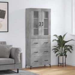 Sonata H Висок шкаф, бетонно сив, 69,5x34x180 см, инженерно дърво - Corpuri, vitrine, biblioteci modulare