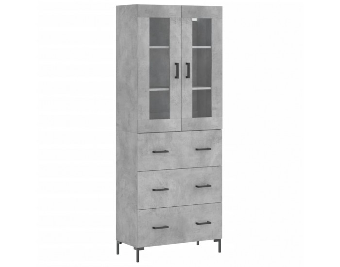 Sonata H Висок шкаф, бетонно сив, 69,5x34x180 см, инженерно дърво