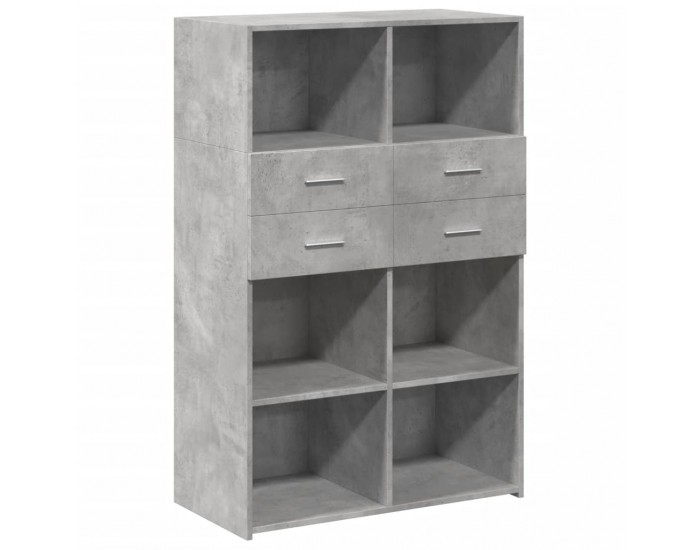 Sonata H Висок шкаф, бетонно сив, 80x42,5x124 см, инженерно дърво