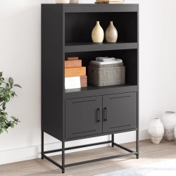 Sonata H Висок шкаф, черен, 68,5x38,5x123,5 см, стомана - Corpuri, vitrine, biblioteci modulare
