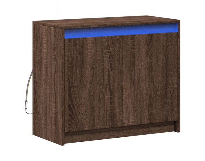 Sonata H Сайдборд с LED, кафяв дъб, 72x34x61 см, инженерно дърво