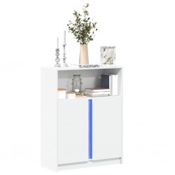 Sonata H Сайдборд с LED, бял, 77x34x100 см, инженерно дърво - Corpuri, vitrine, biblioteci modulare