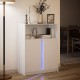 Sonata H Сайдборд с LED, бял, 77x34x100 см, инженерно дърво
