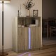 Sonata H Сайдборд с LED, дъб сонома, 77x34x100 см, инженерно дърво