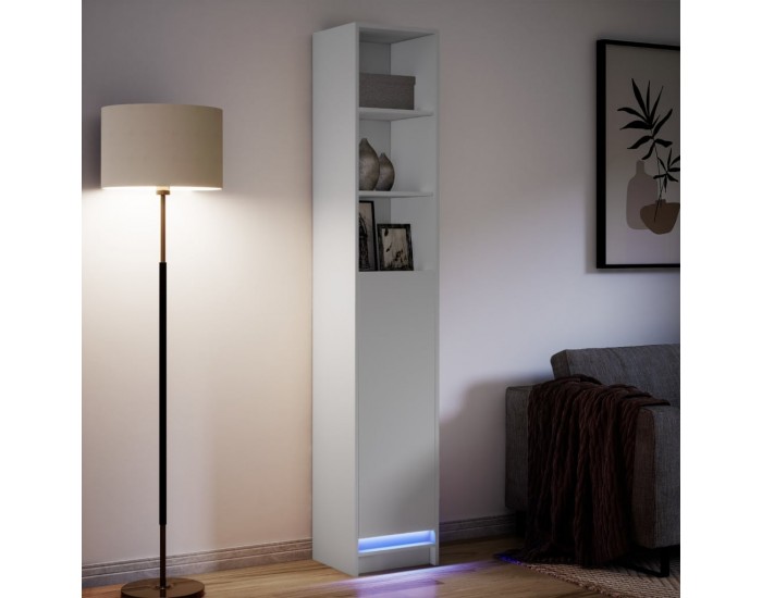 Sonata H Сайдборд с LED, бял, 36x32,5x200 см, инженерно дърво