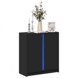 Sonata H Сайдборд с LED, черен, 77x34x85 см, инженерно дърво - Corpuri, vitrine, biblioteci modulare