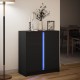 Sonata H Сайдборд с LED, черен, 77x34x85 см, инженерно дърво