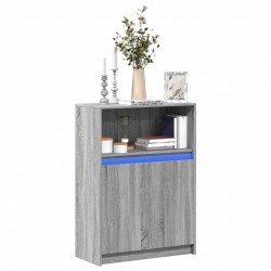 Sonata H Сайдборд с LED, сив сонома, 72x34x100 см, инженерно дърво - Corpuri, vitrine, biblioteci modulare