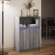 Sonata H Сайдборд с LED, сив сонома, 72x34x100 см, инженерно дърво