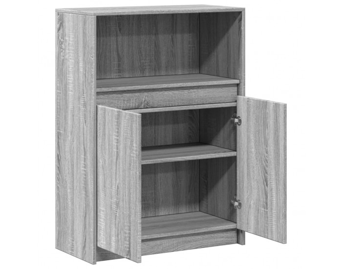 Sonata H Сайдборд с LED, сив сонома, 72x34x100 см, инженерно дърво