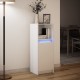 Sonata H Сайдборд с LED, бял, 38x34x100 см, инженерно дърво