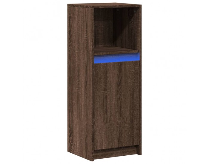 Sonata H Сайдборд с LED, кафяв дъб, 38x34x100 см, инженерно дърво