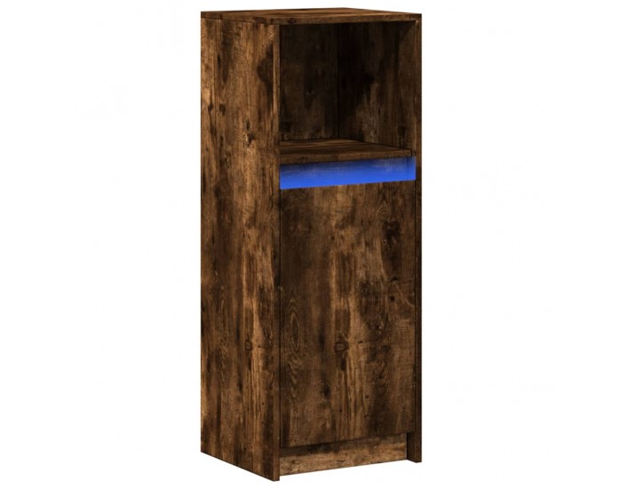 Sonata H Сайдборд с LED, опушен дъб, 38x34x100 см, инженерно дърво