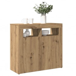 Sonata H Сайдборд с LED светлини дъб артизан 80x35x75 см инженерно дърво - Corpuri, vitrine, biblioteci modulare