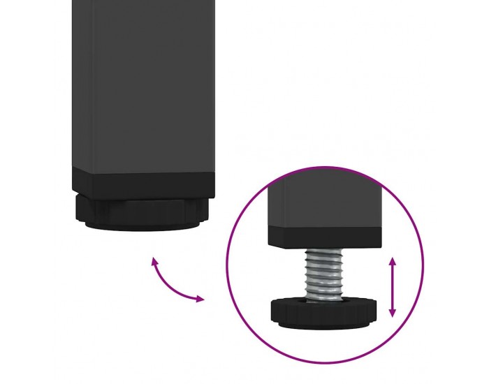 Sonata H Бюфет, черен, 68x39x73,5 см, студеновалцувана стомана
