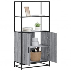 Sonata H Висока дъска Grey Sonoma 68x35x139 cm Обработено дърво и метал - Corpuri, vitrine, biblioteci modulare