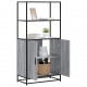 Sonata H Висока дъска Grey Sonoma 68x35x139 cm Обработено дърво и метал