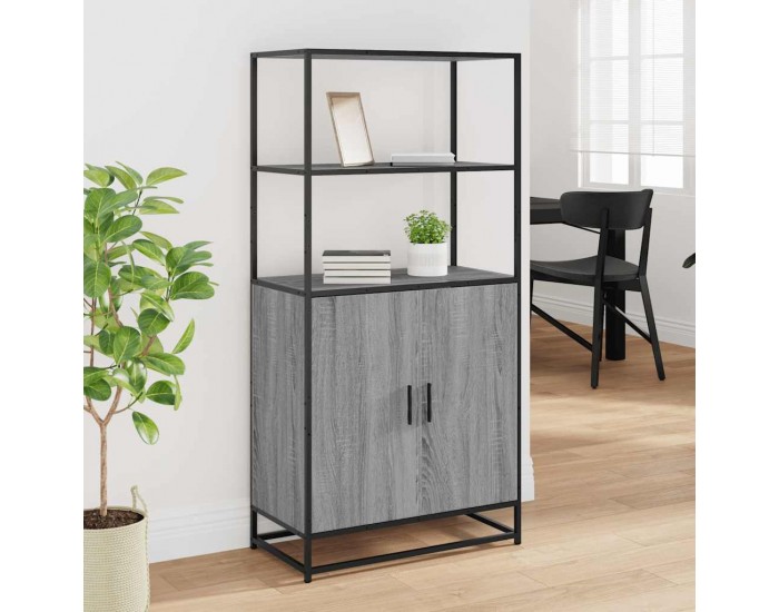 Sonata H Висока дъска Grey Sonoma 68x35x139 cm Обработено дърво и метал