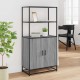 Sonata H Висока дъска Grey Sonoma 68x35x139 cm Обработено дърво и метал
