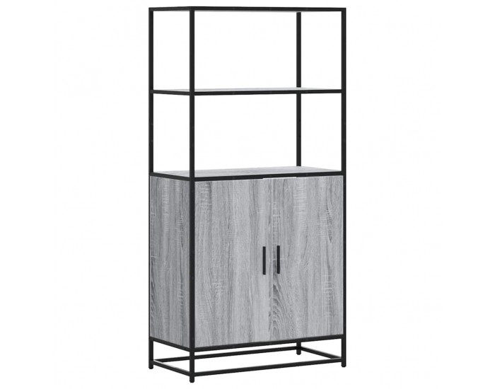 Sonata H Висока дъска Grey Sonoma 68x35x139 cm Обработено дърво и метал