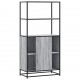 Sonata H Висока дъска Grey Sonoma 68x35x139 cm Обработено дърво и метал