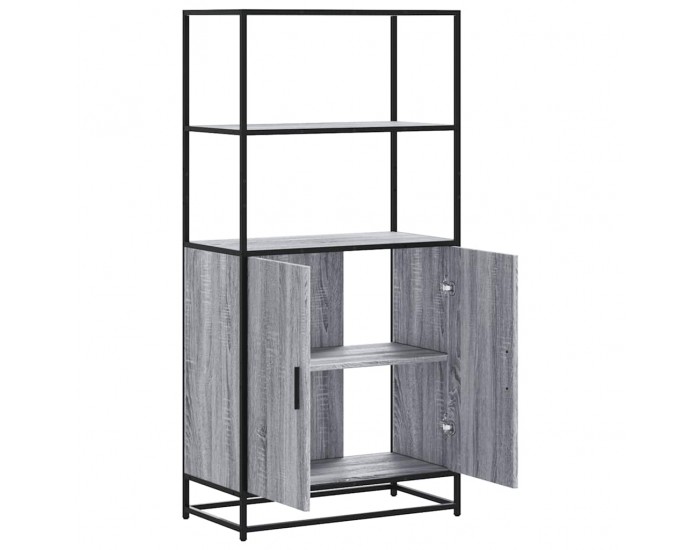 Sonata H Висока дъска Grey Sonoma 68x35x139 cm Обработено дърво и метал