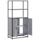 Sonata H Висока дъска Grey Sonoma 68x35x139 cm Обработено дърво и метал